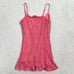 Vintage bohoemian pink beaded crochet cami top