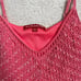 Vintage bohoemian pink beaded crochet cami top