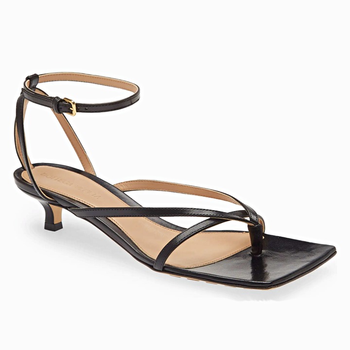 Bottega Veneta Women's Stretch Ankle Strap Kitten Heel Sandals Size 38 MSRP 990