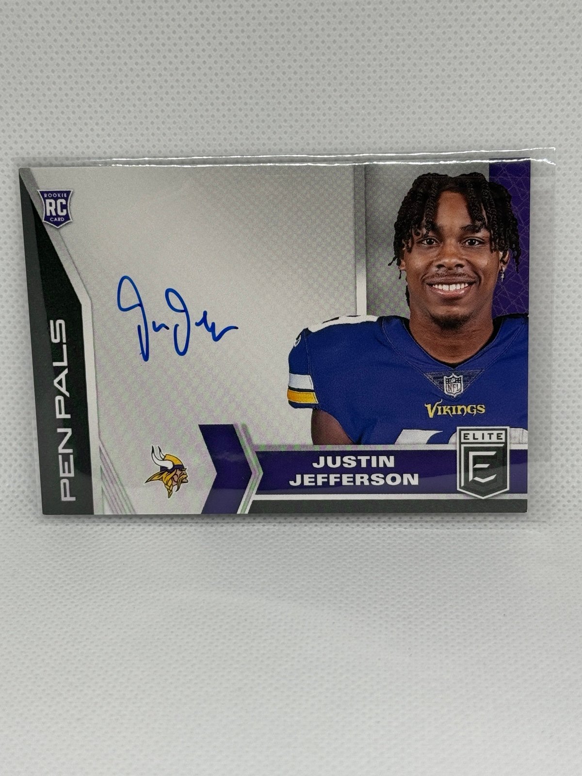2020 Panini Donruss Elite - Pen Pals #PP9 Justin Jefferson (AU, RC)