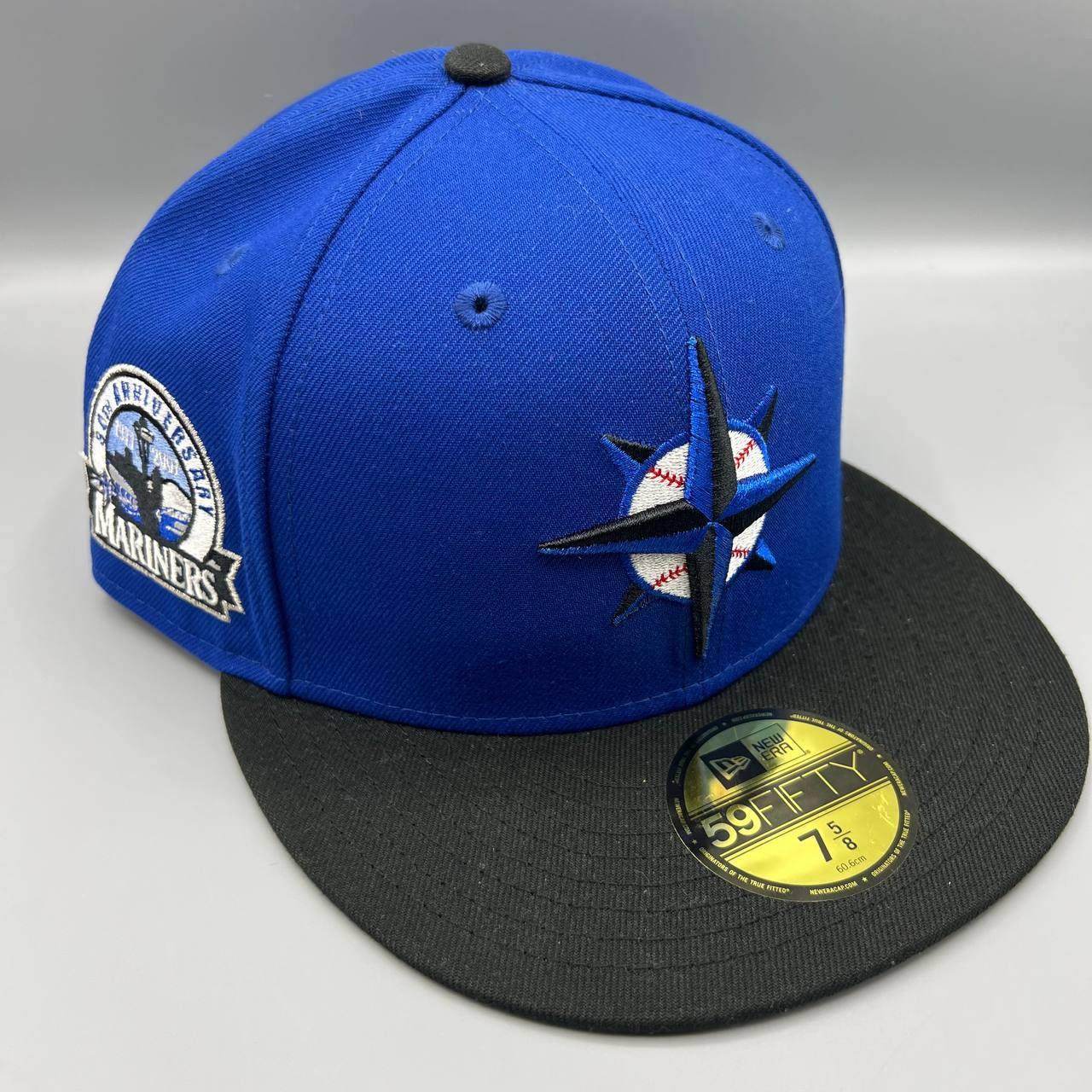 Seattle Mariners Hat Men 7 5/8 Blue Black 59Fifty New Era MLB Snap Back Cap