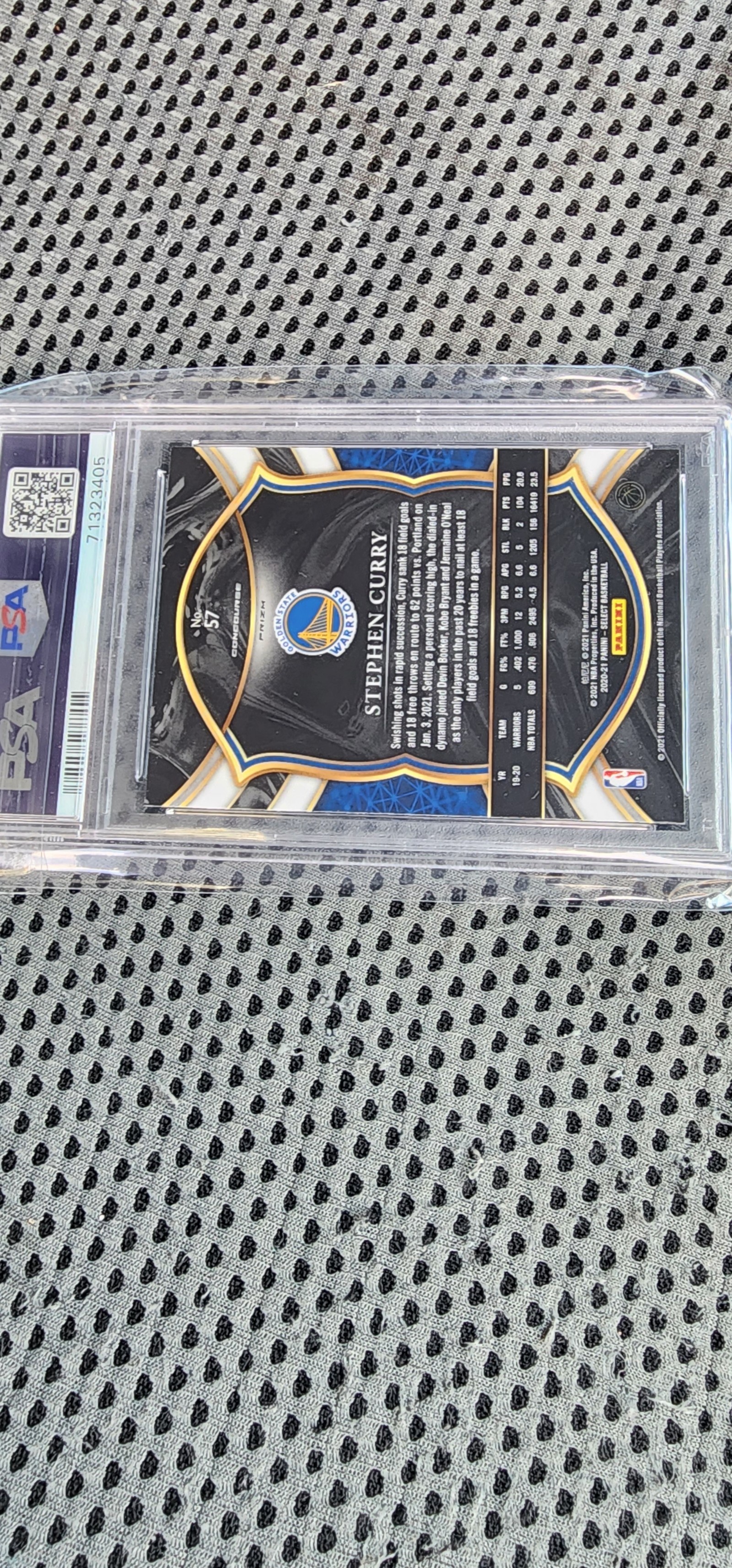 2020 panini select Stephen Curry PSA graded 9