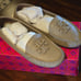 Tory Burch Lowell 2 Driver French Gray Tumbled Leather
