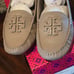 Tory Burch Lowell 2 Driver French Gray Tumbled Leather
