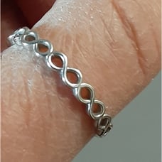 14k solid white gold ring 11.5 XXL extra large ring stack wedding band open link