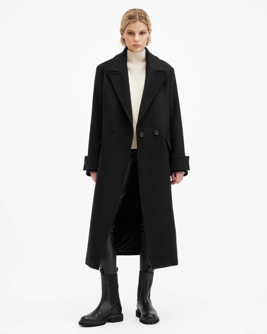 Womens AllSaints Oversized Long Coat Size 4