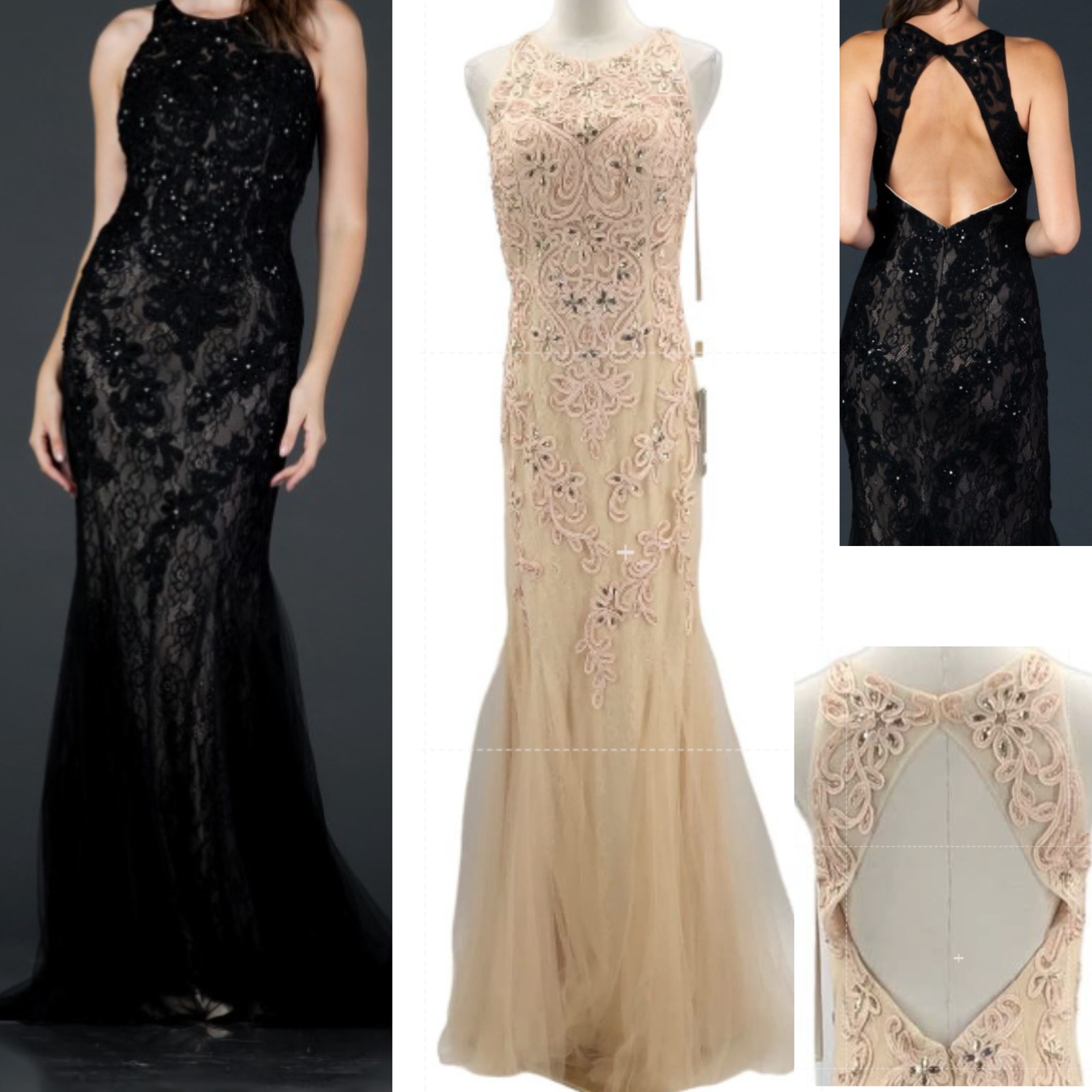 ASPEED sz M champagne illusion sweetheart embroidered beaded gown dress NWT B164