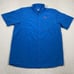 Under Armour Shirt Men Large Blue Performance Fishing Vented Short Sleeve Button