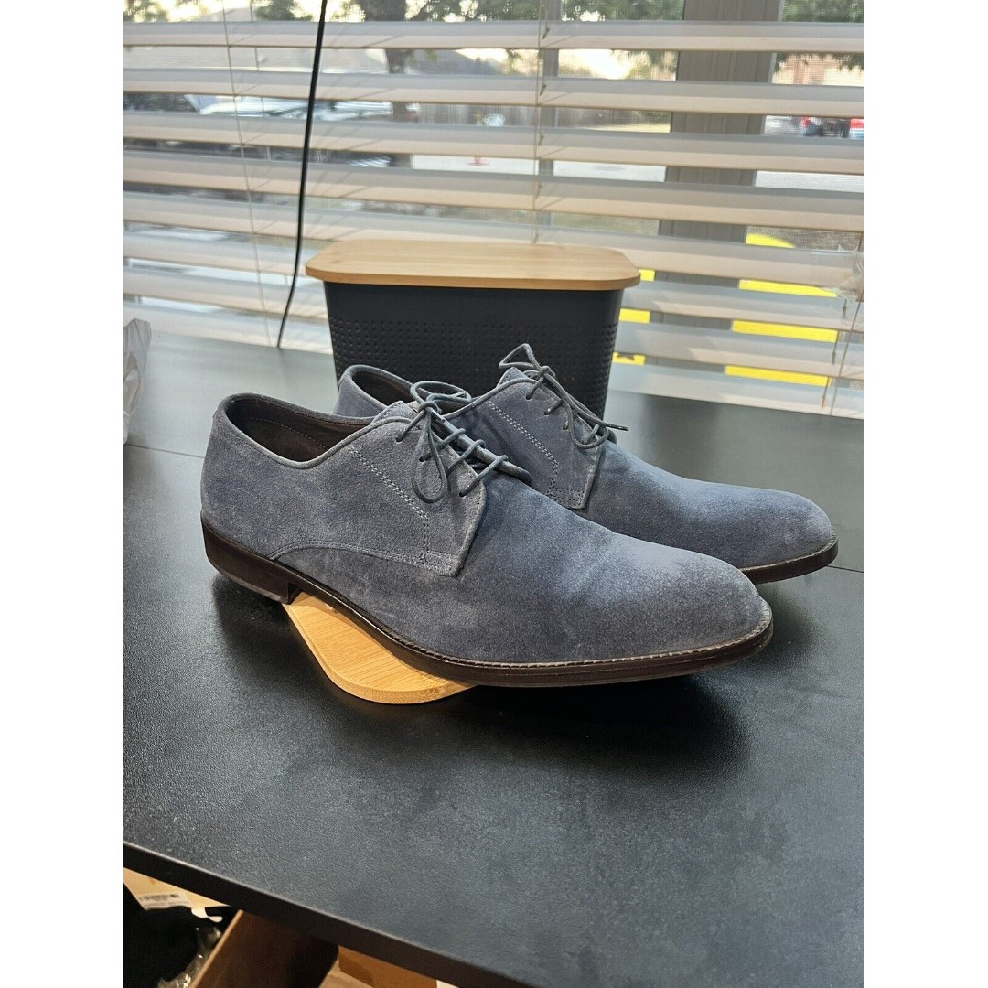 PETER KAISER BLAKE STITCHING OXFORDS Blue Suede Made In Italy US 8 750