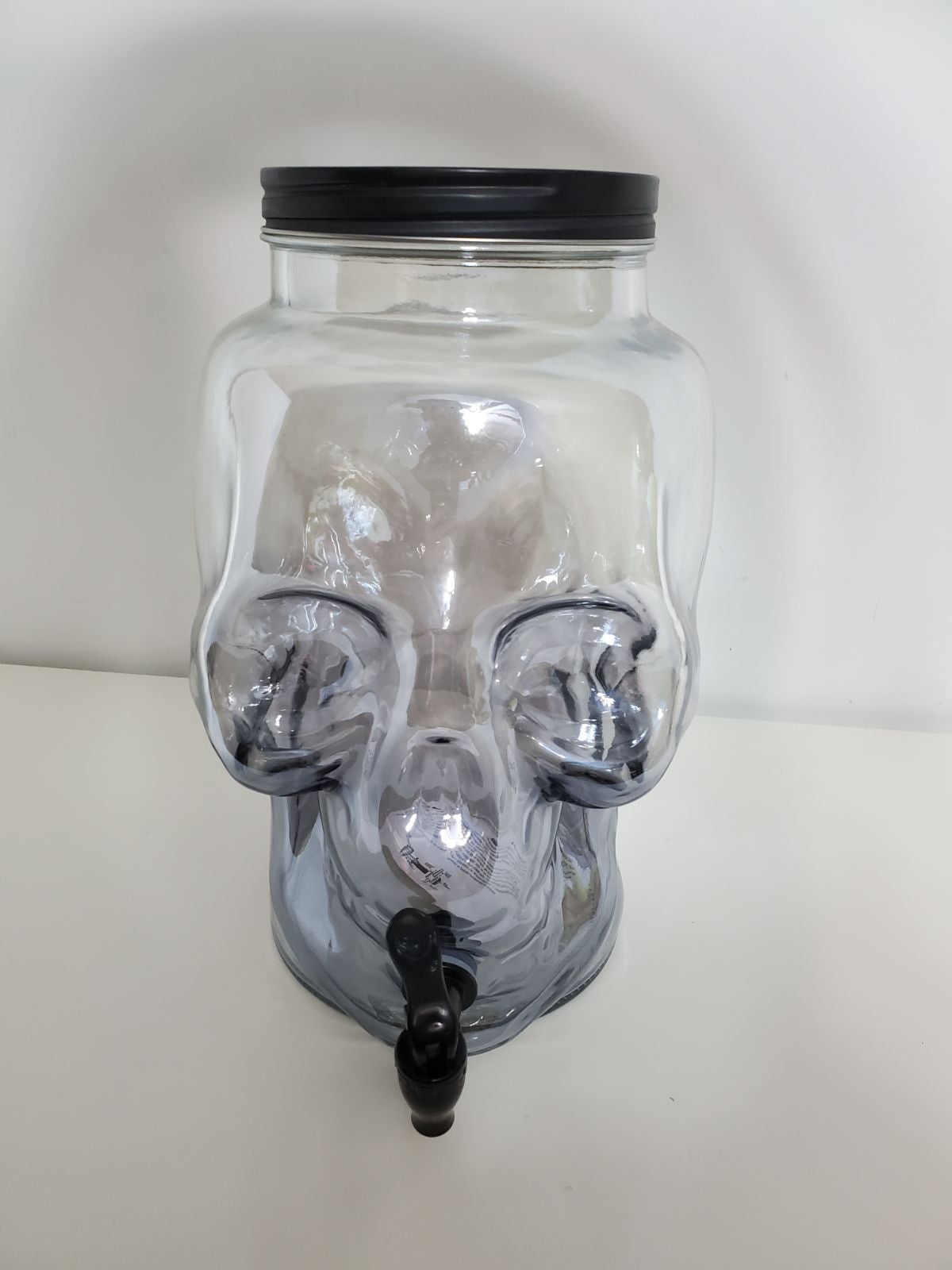 Way to Celebrate Glass Luster Skull Beverage Dispensers 13 Inches Tall