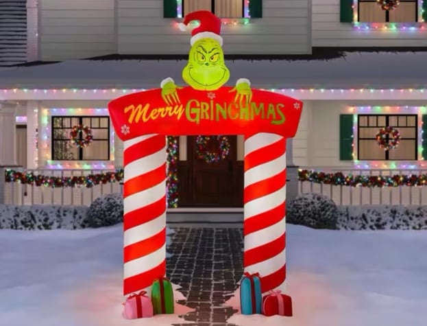 10 ft. Giant-Sized LED Archway Grinch Merry Grinchmas Christmas Airblown® Inflat