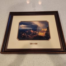 Artist J.A. Johnson Framed Photograph Grand Canyon Rainbow Clouds 19x23