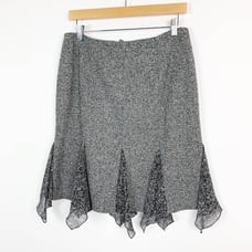 Escada Women's Silk Cashmere Tweed Handkerchief Hem Pencil Skirt 38 Medium 8