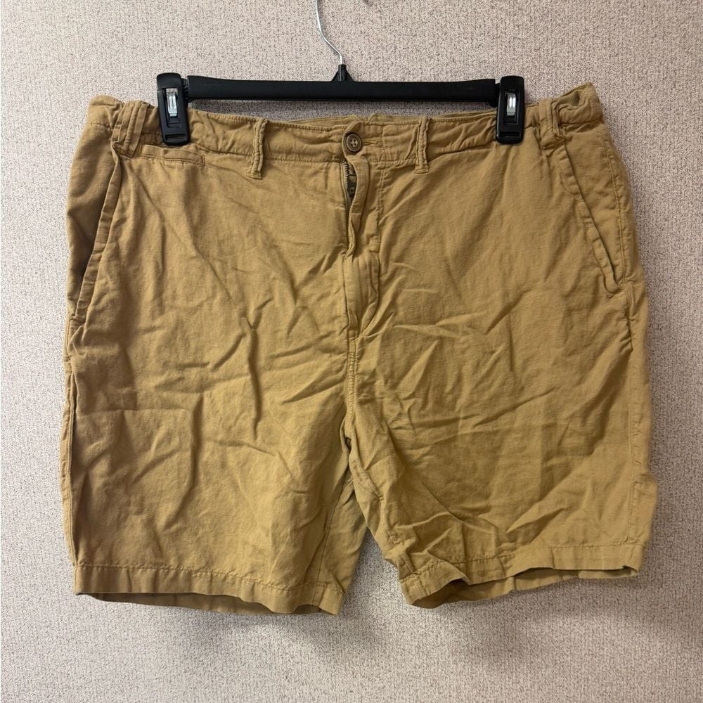 Polo Ralph Lauren Mens size 38 linen blend lightweight summer shorts tan