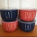 New Rae Dunn Food Storage Container (set of 4) savor/eat /navy blue/orange