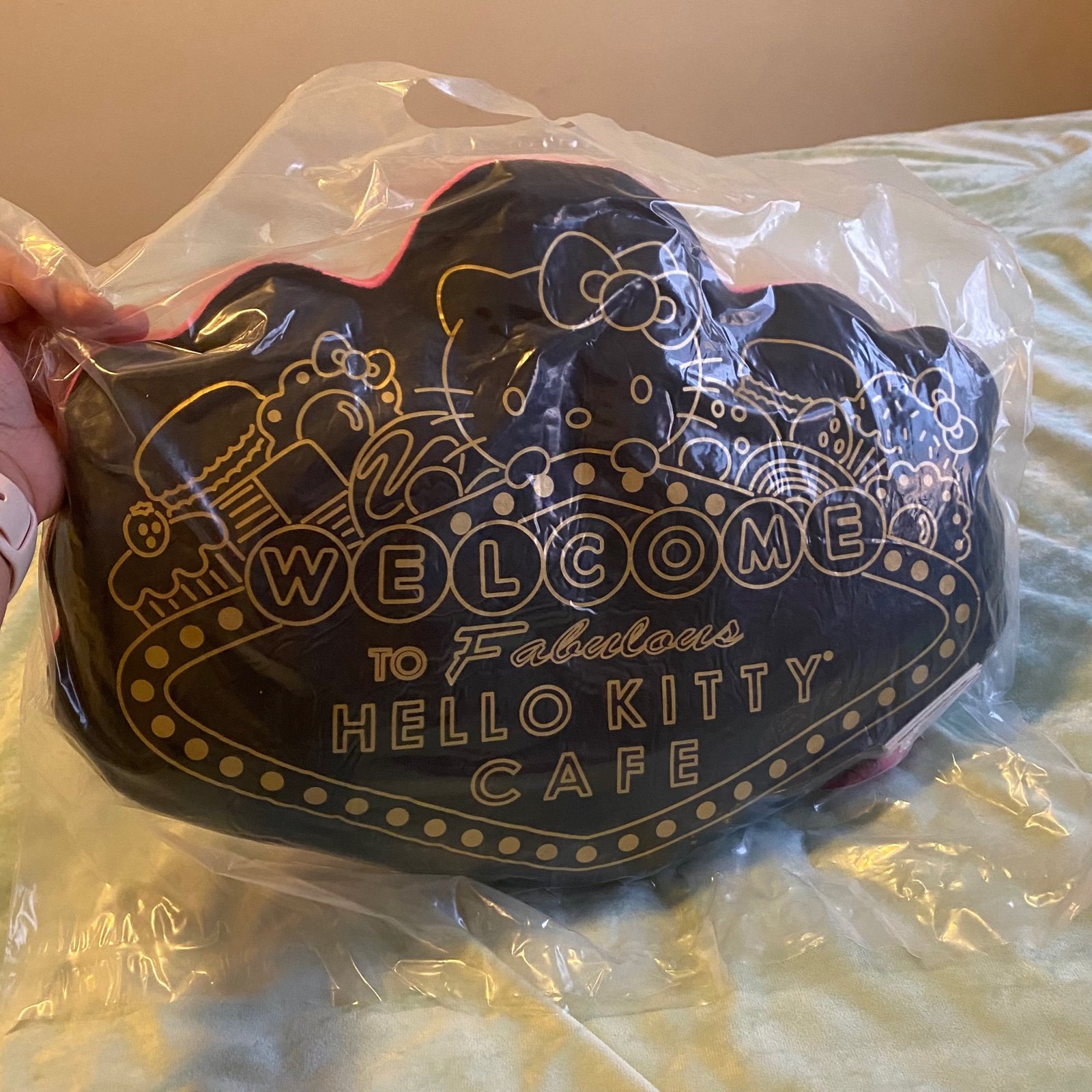 Hello Kitty Cafe Las Vegas Exclusive Throw Pillow - Black