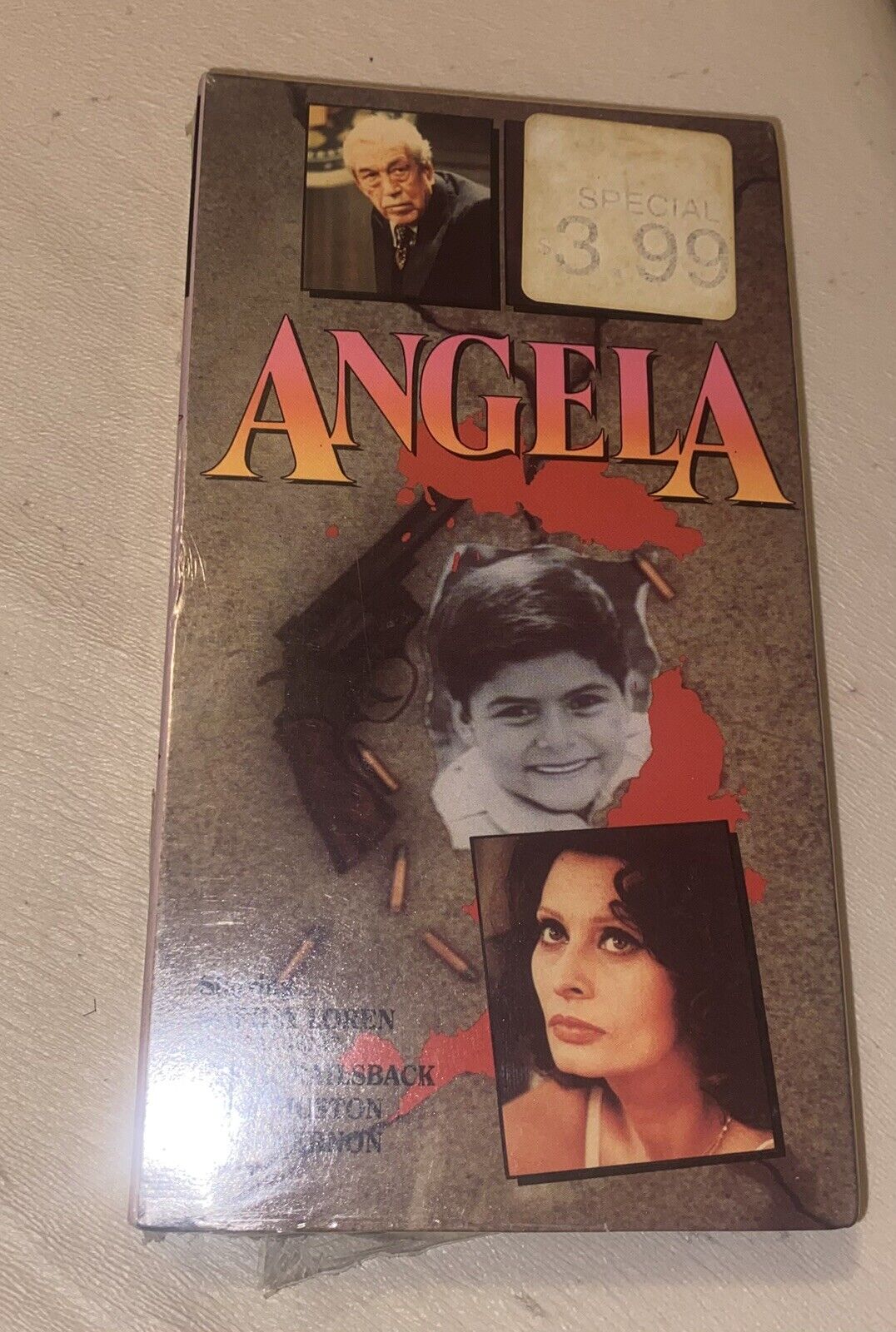 Sophia Loren ANGELA 1989 Steven Railsback / John Huston Sealed VHS *Blemishes