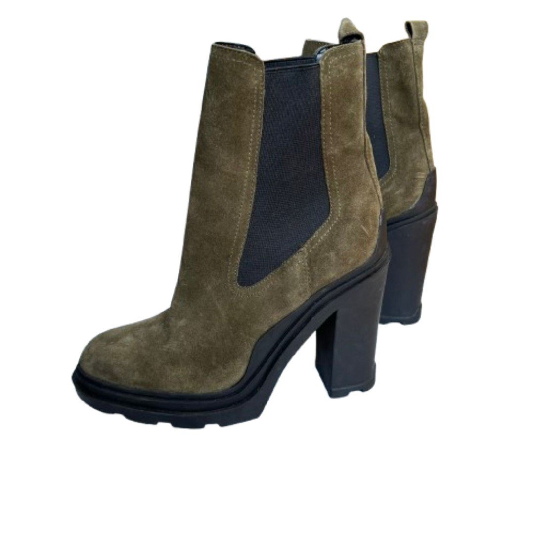 NWOB Marc Fisher Green & Black LTD Ramio High Heel Ankle Boots Size 7.5M