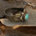 NATIVE/VINTAGE - Rd. Turquoise, Sawtooth Set Round Cabochon RingW/Native Designs
