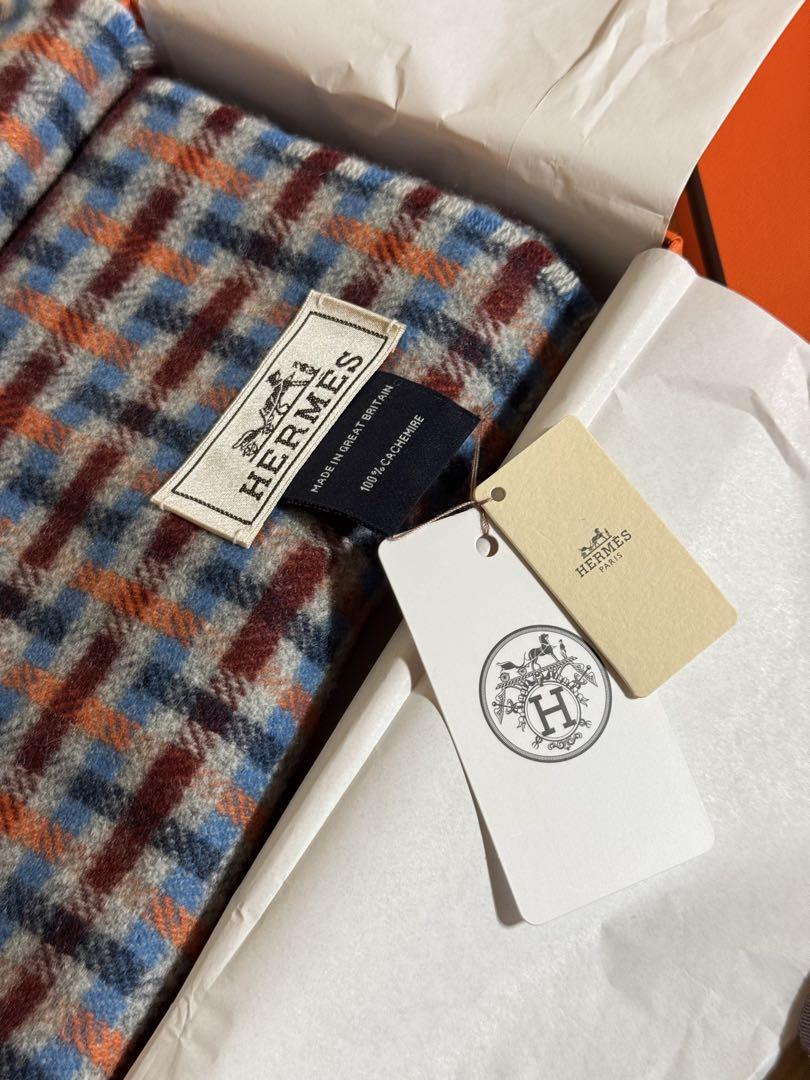 Hermès H Écosse Cashmere Scarf, unused with tags.