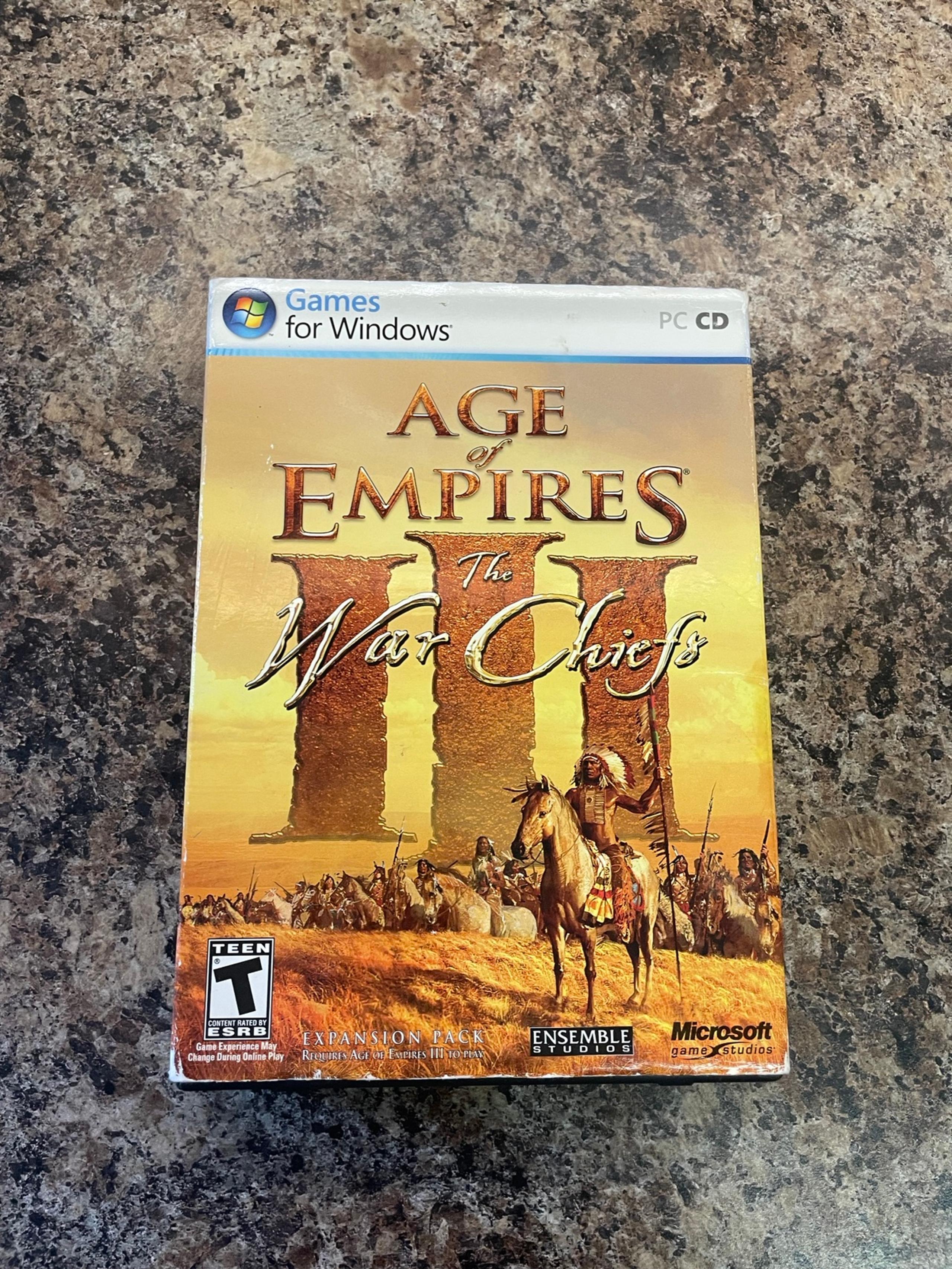 Age Of Empires 3 III: The War Chiefs PC CD-ROM 2006 Windows Vintage Game with In