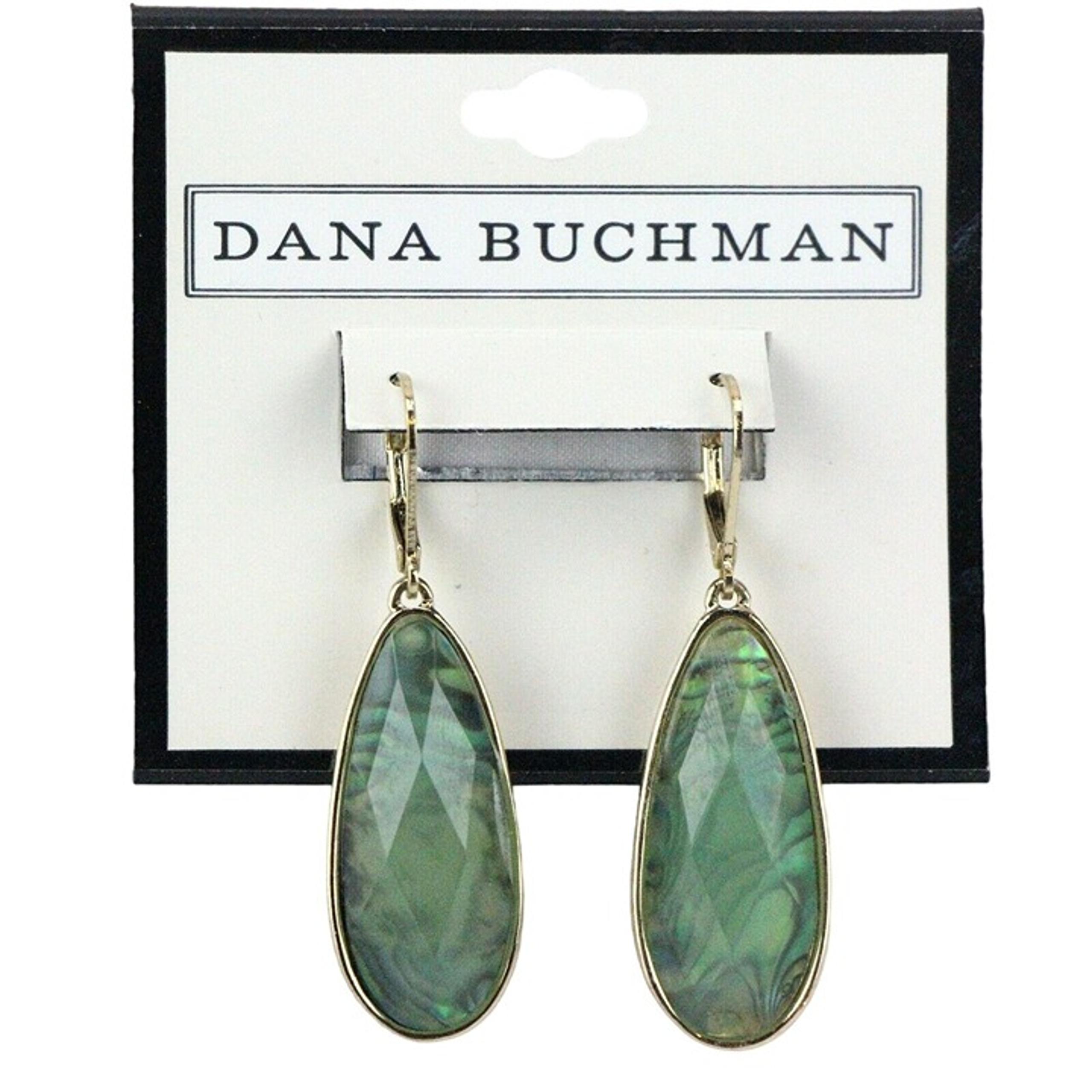 Dana Buchman Gold-tone Green Acrylic Dangle Earrings #704