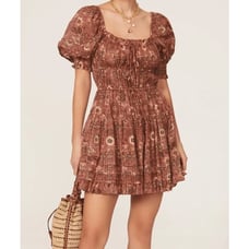 ULLA JOHNSON Juniper Mini Dress in Rosebud Crimson EUC Size 2 375 MSRP