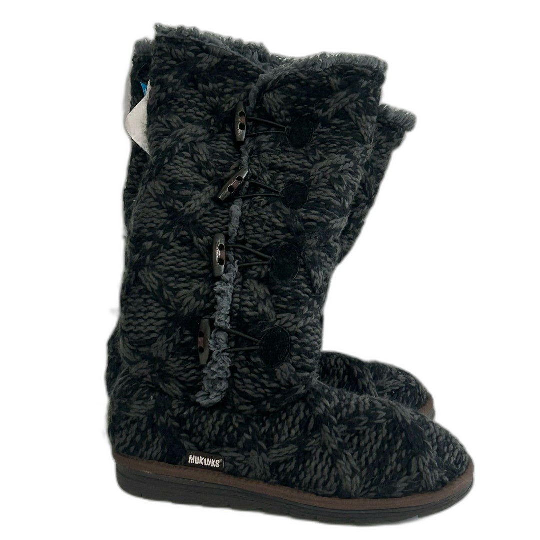 Muk Luks Felicity Original Women’s Size 9 Black Sweater Slipper Boots. NWT
