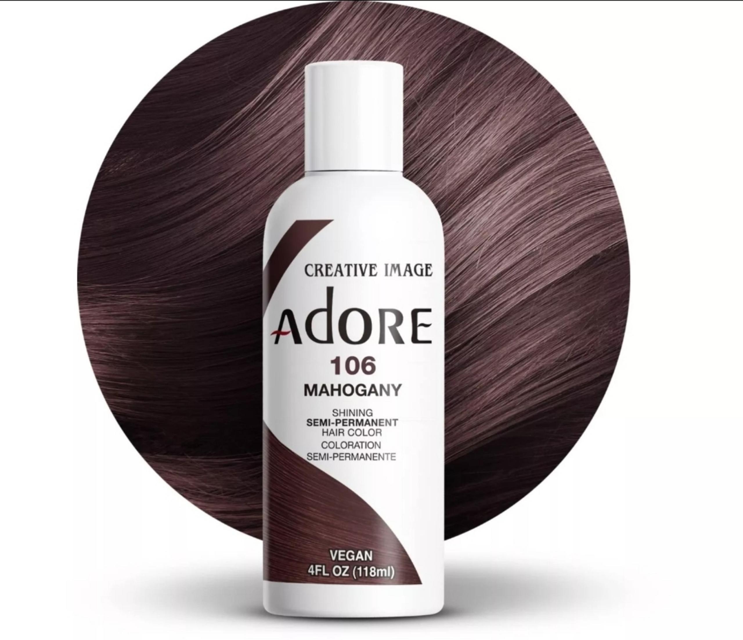 Adore Semi-Permanent Hair Color Dye - Mahogany Long-Lasting, Ammonia-Free  4 fl