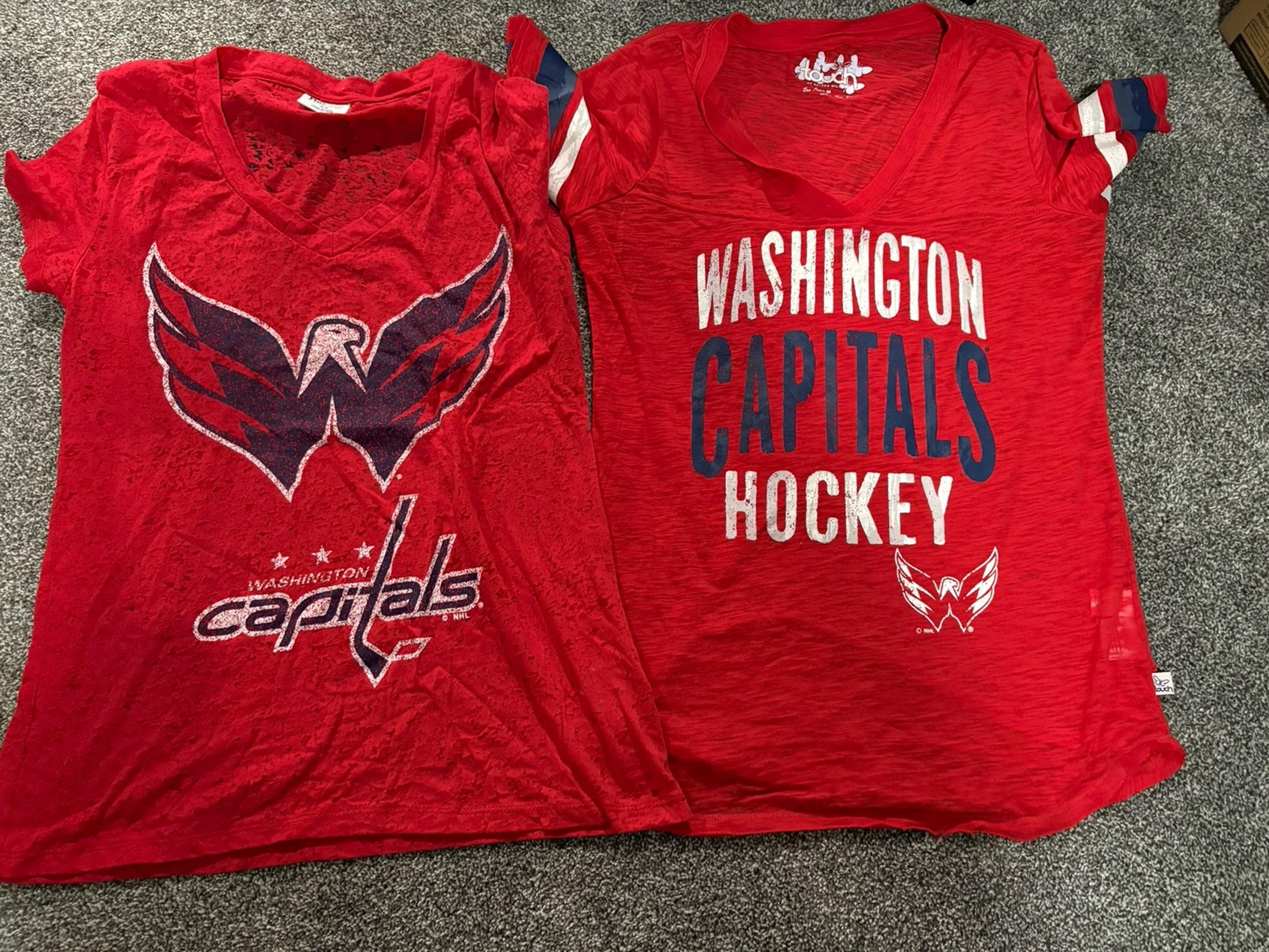 Lot of 2 Washington Capitals Women’s size medium short sleeve shirts