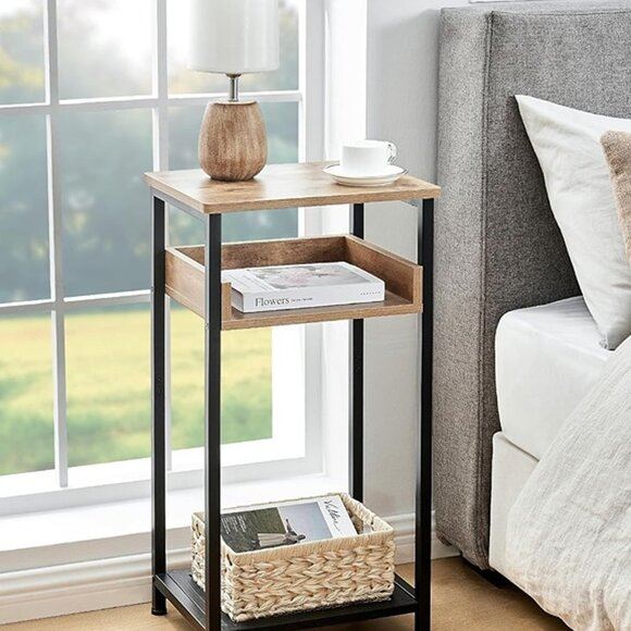 NEW Tall Side Table, 30 inch High End Table, Small Entryway Table, Bedside Table