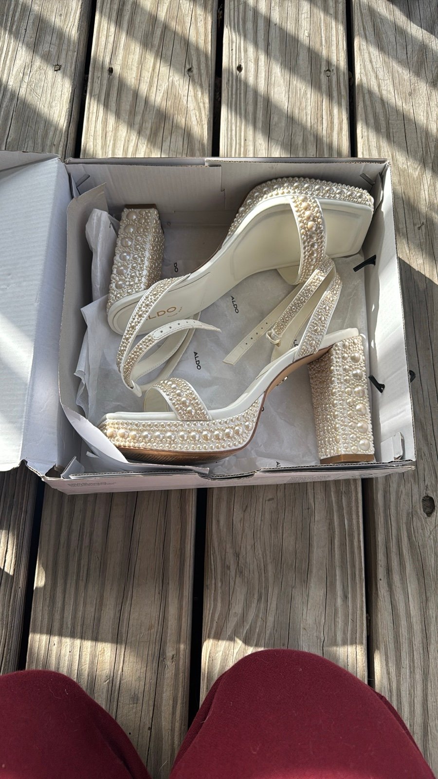 ALDO bridal heels LULU white