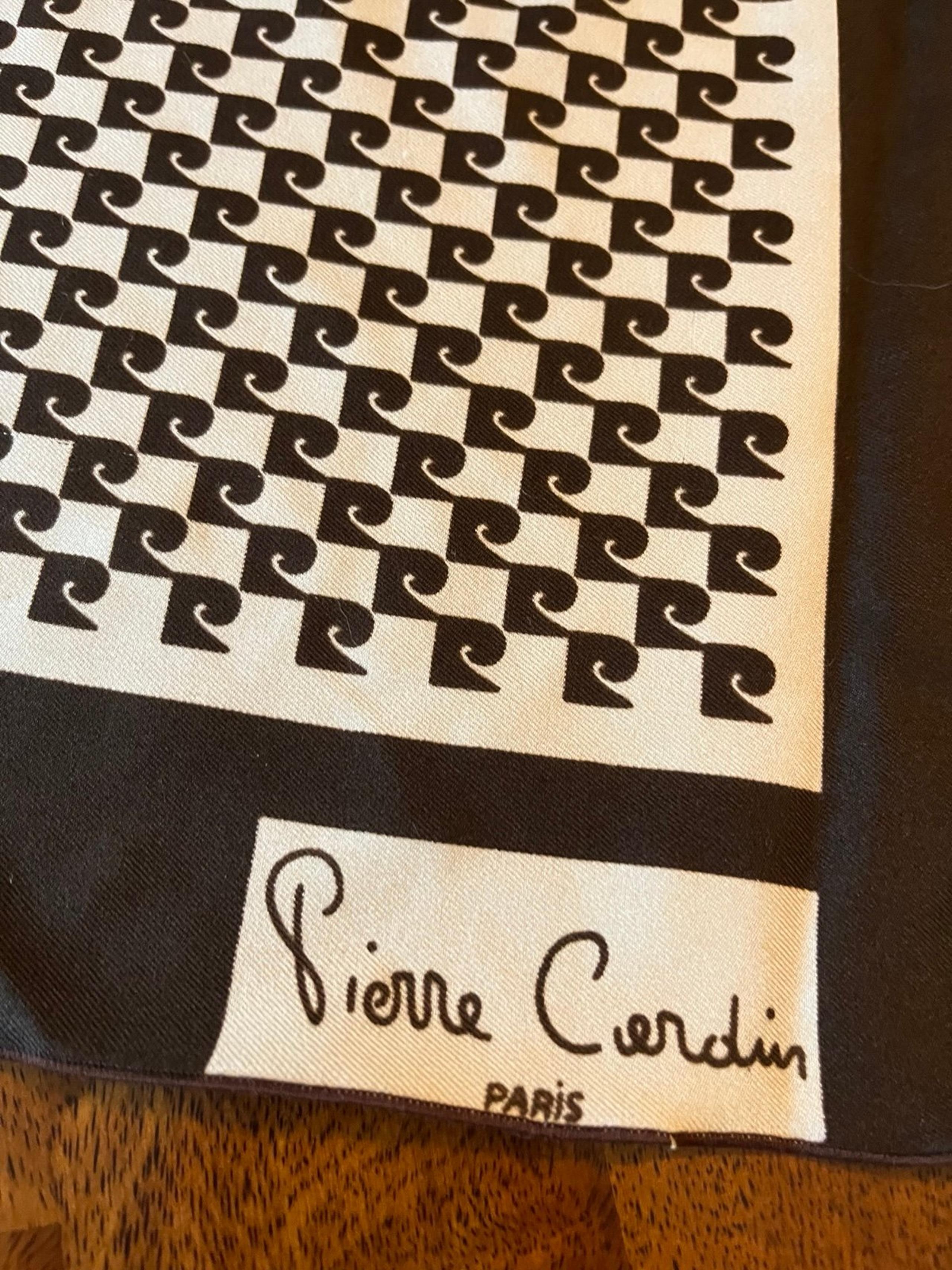 Pierre Cardin Vintage Silk Scarf brown and beige