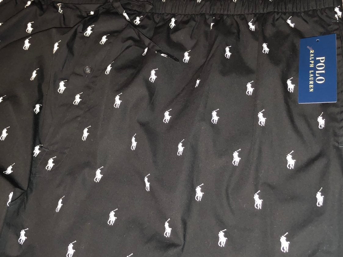 Polo Ralph Lauren All Over Pony Logo Black Pant Men's Big & Tall 4X NWT