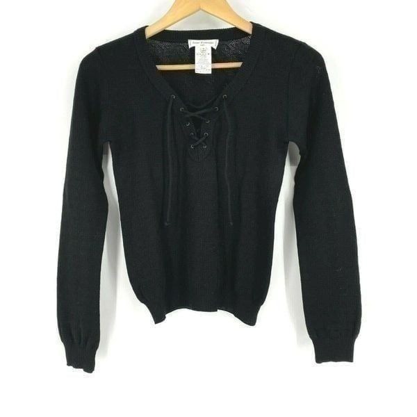 Anne Fontaine Sweater Wool Lace Up Knit