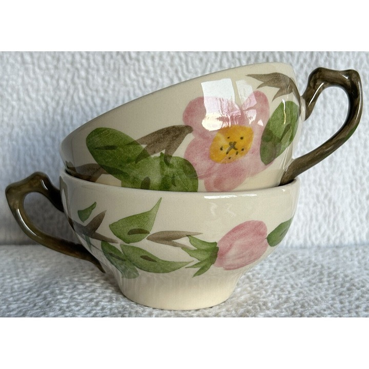 Vintage Franciscan Dinnerware (2) Desert Rose Coffee Cups Made In England EUC