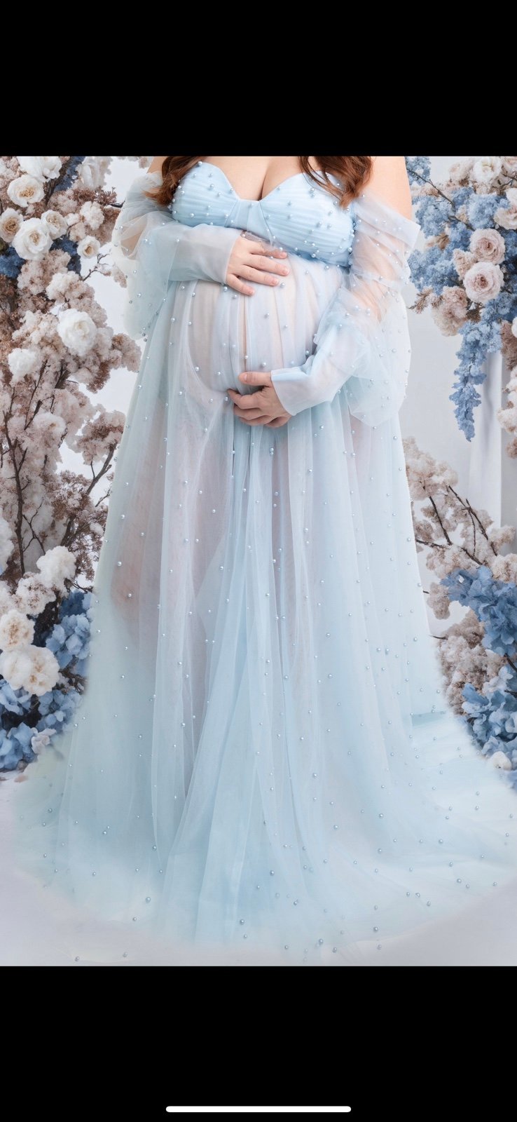 Light blue maternity dress (Large)