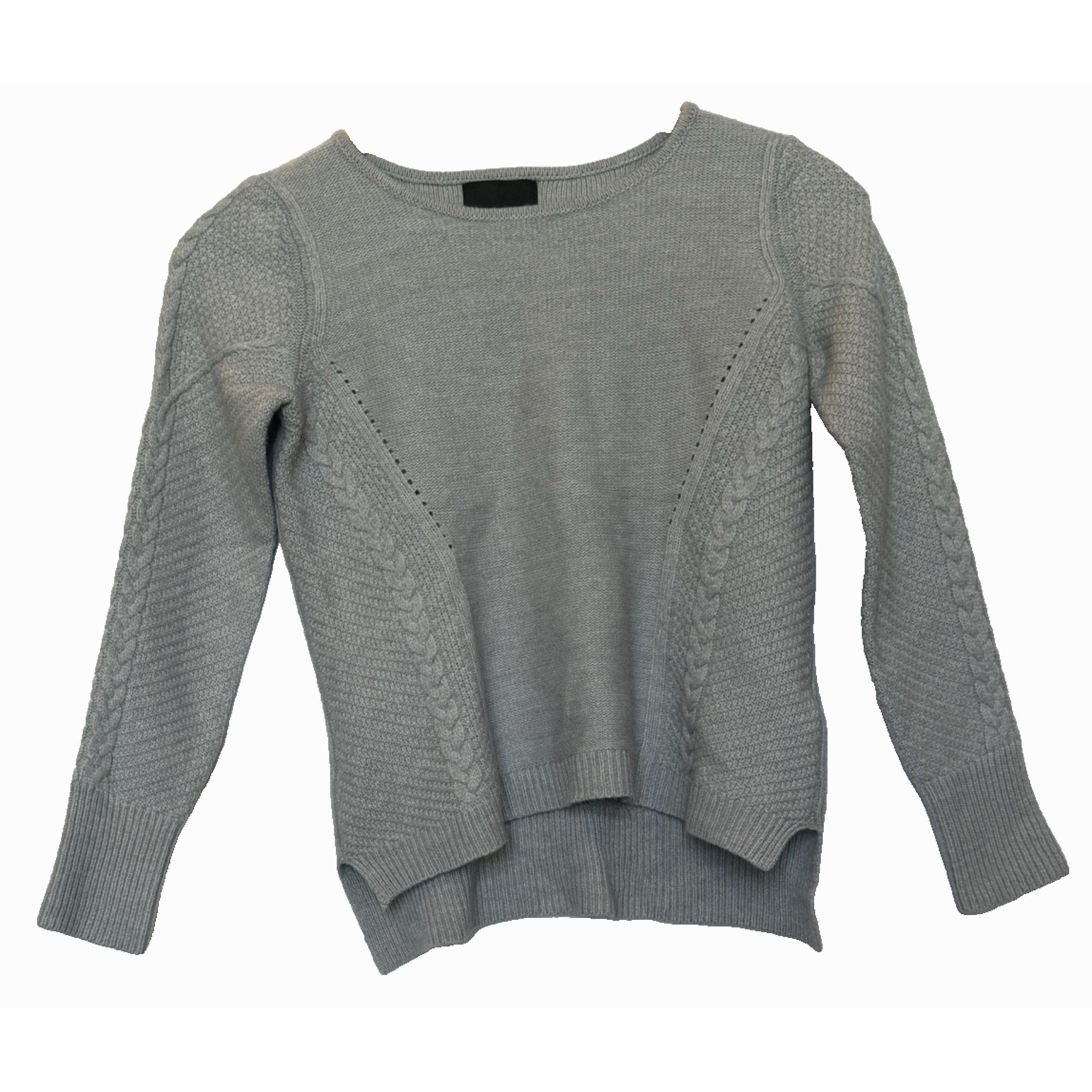 Fisherman Wool Cable Sweater Womens Size M Cropped Minimalist Preppy Coastal
