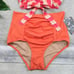 KORTNI JEANE Tied-Up Top & Ribbed Ruched Bottoms Swimsuit Bikini Set Small NEW
