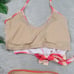 KORTNI JEANE Tied-Up Top & Ribbed Ruched Bottoms Swimsuit Bikini Set Small NEW