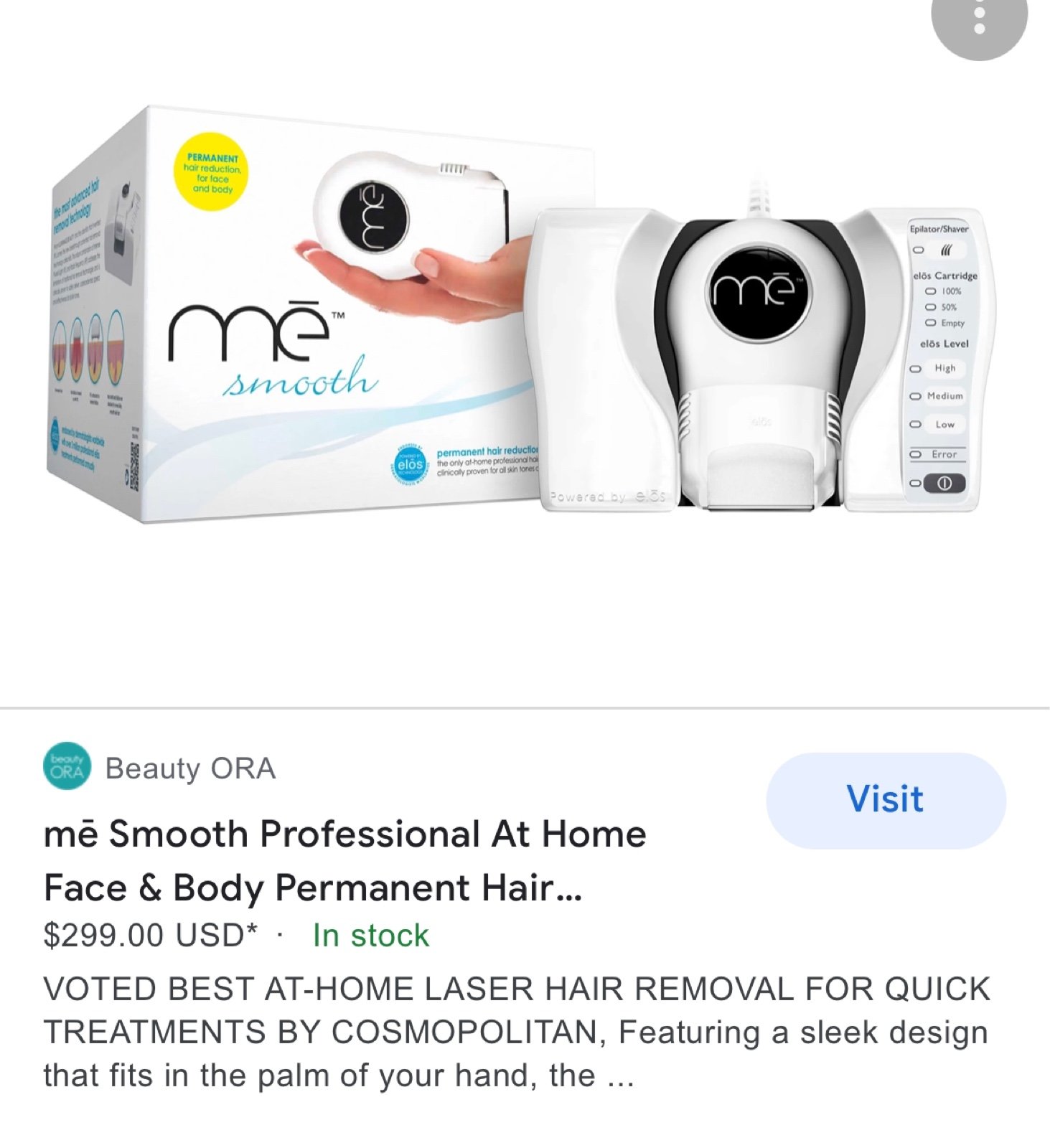 me Smooth elos permanent at home hair removal device