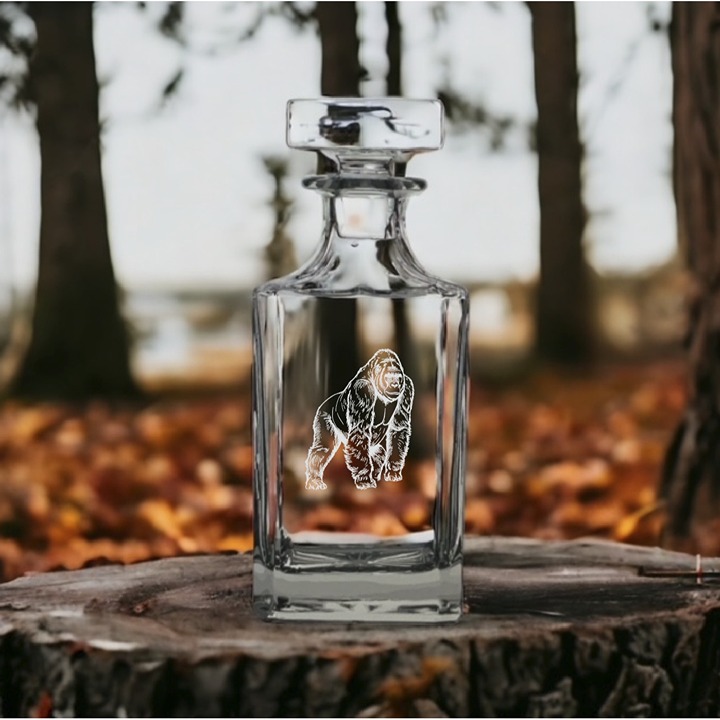 Gorilla Decanter 26 Oz Bourbon Whiskey Premium Glass Personalize Animal Gift NEW