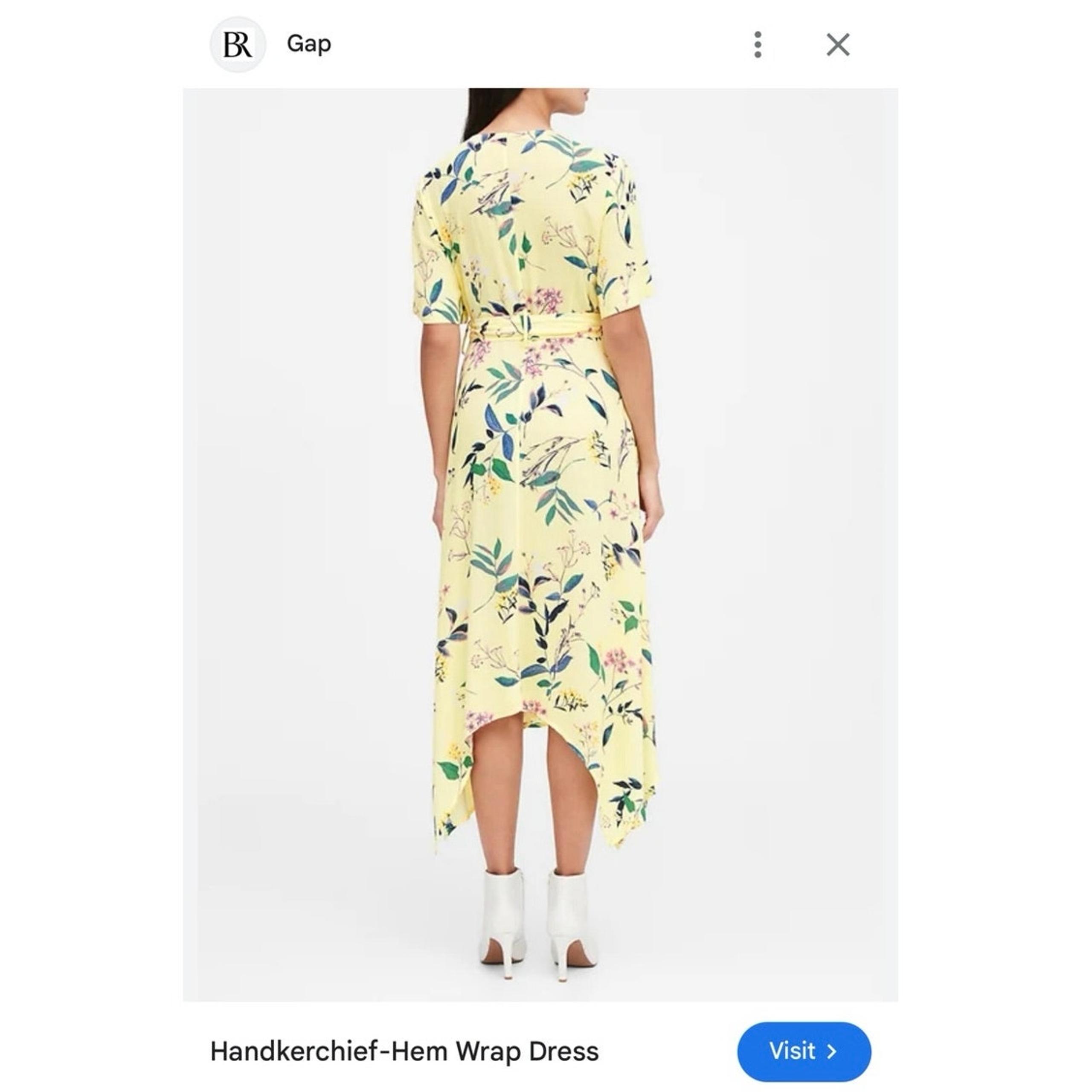 BANANA REPUBLIC Handkerchief-Hem Women’s Floral V-Neck Wrap Dress Sz 2