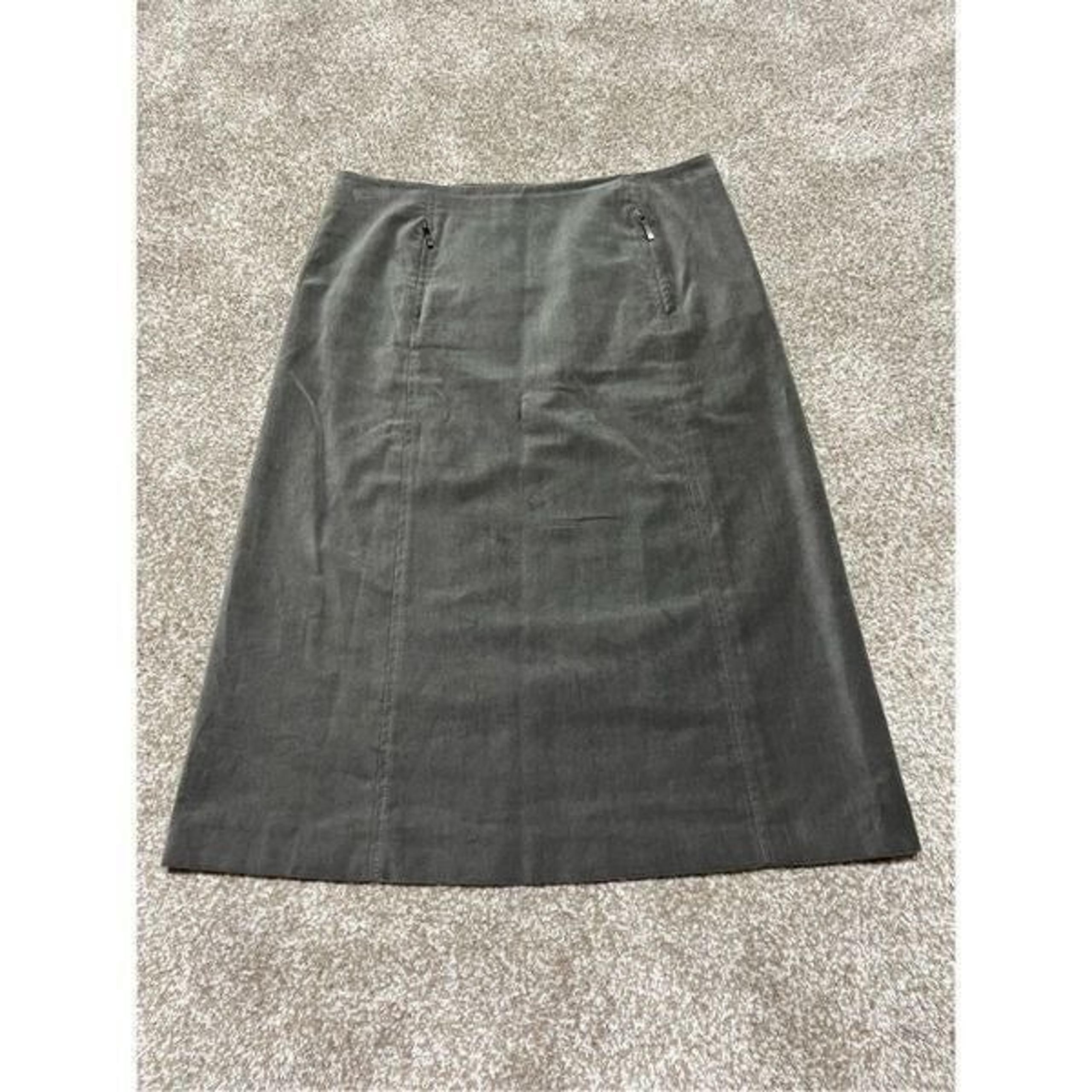Max Mara women grey midi skirt size 12
