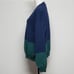 Vintage 90s Russell Athletic Blue Green Colorblock Fleece Crewneck Sweatshirt XL