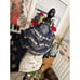 VTG Egyptian Chiffon Dangle Coin Navy Blue Belly Dance Hip Scarf.