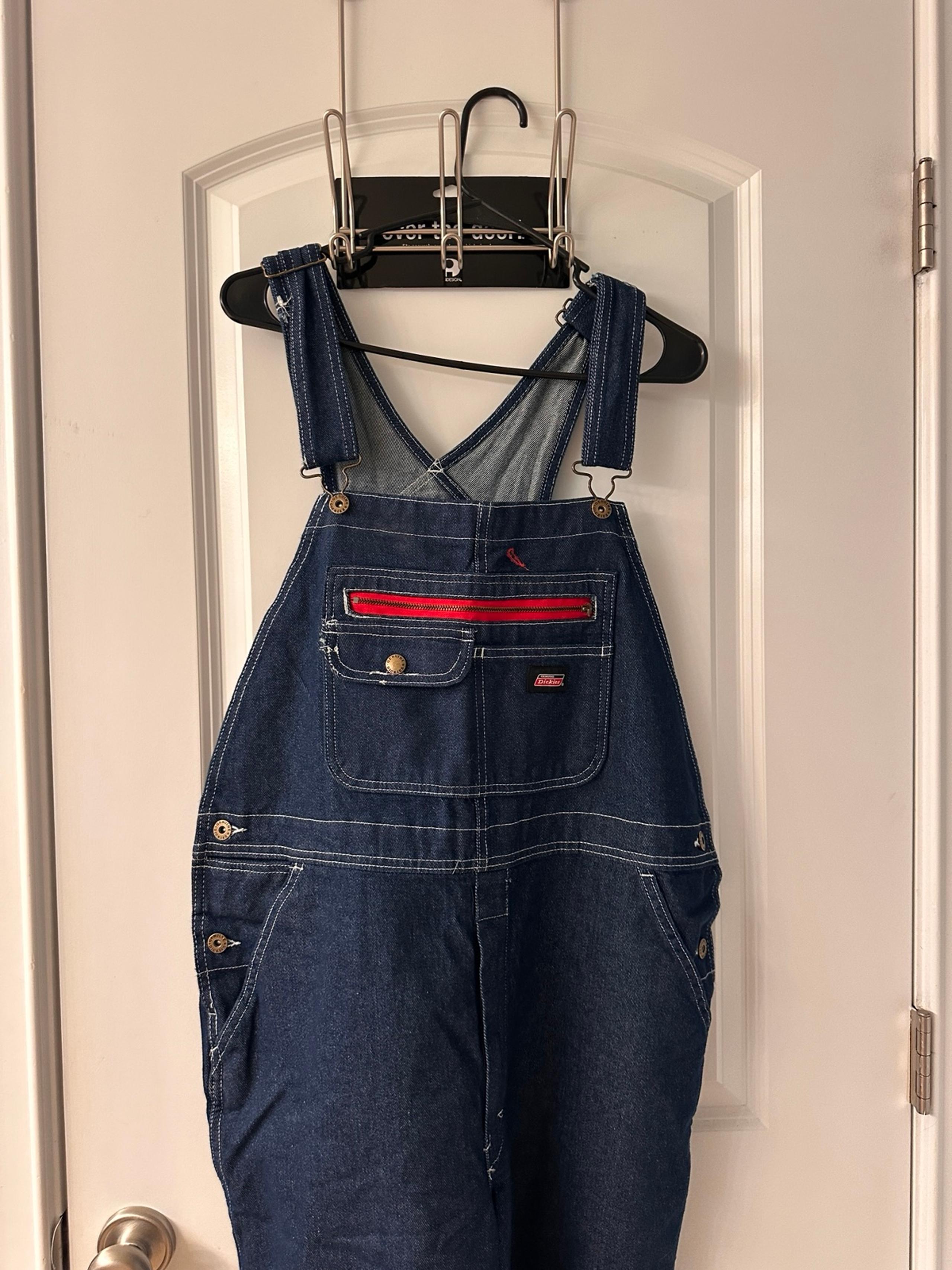 Dickies Bib Overalls SIZE M/R Red Zipper