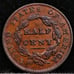 1835/5 Classic Head Half Cent RPD Broken L Error Coin Choice RB AU/Uncirculated