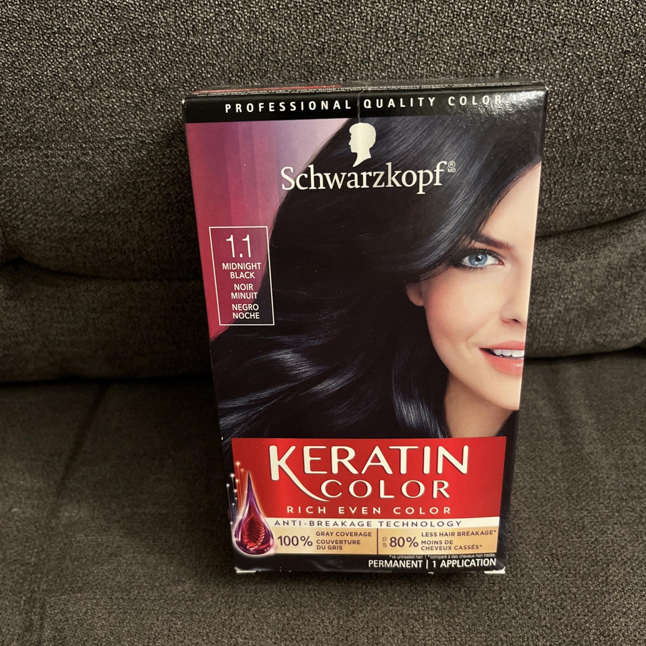 KERATIN PERMANENT HAIR COLOR CREAM ~ 1.1 MIDNIGHT BLACK - Schwarzkopf
