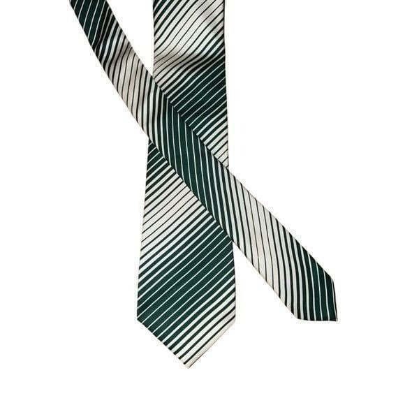 Turnbull & Asser Racing Green & Off White 100% Handmade Neck Tie
